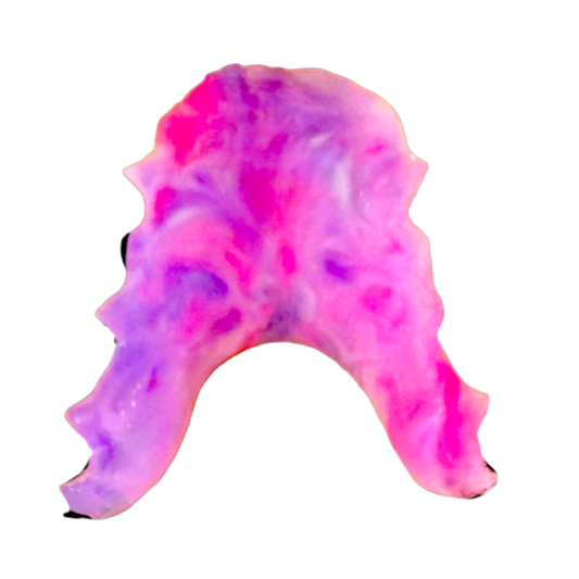 Tie dye pink & purple acrylic upper retainer white background 